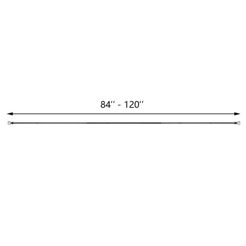 Acroma Black Steel Adjustable Single Elengant Curtain Rod