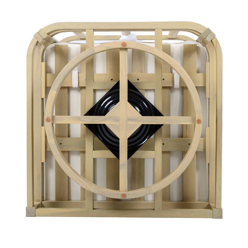 Christopher Knight Home - Coastal Outdoor Acacia Wood Swivel Club Chair with Thick Cushion