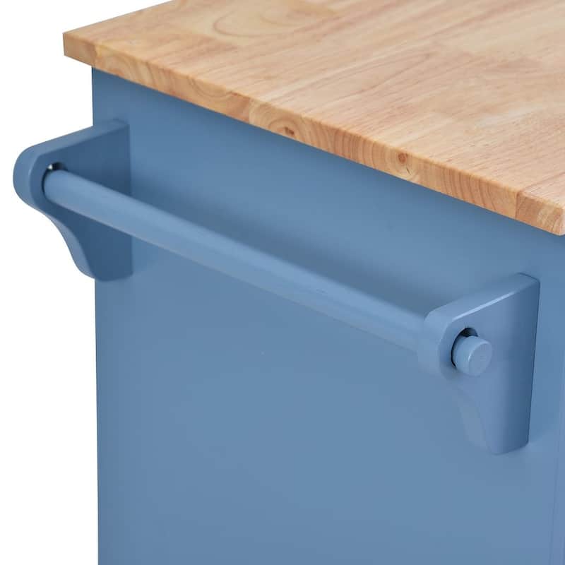 53" Rolling Mobile Island Kitchen Island Cart