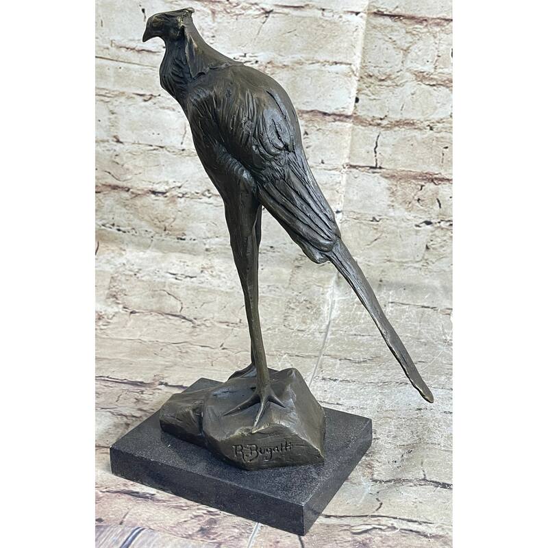 Handmade Bronze Sculpture, Statue Stork Exotic Bronze Gift
