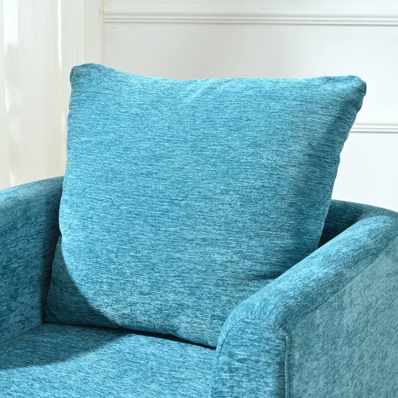 Modern Fabric Accent Chair with Wood Legs