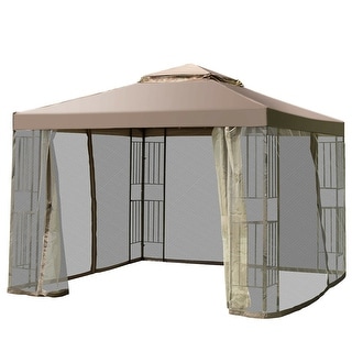 Costway Outdoor 10'x10' Gazebo Canopy Shelter Awning Tent Patio