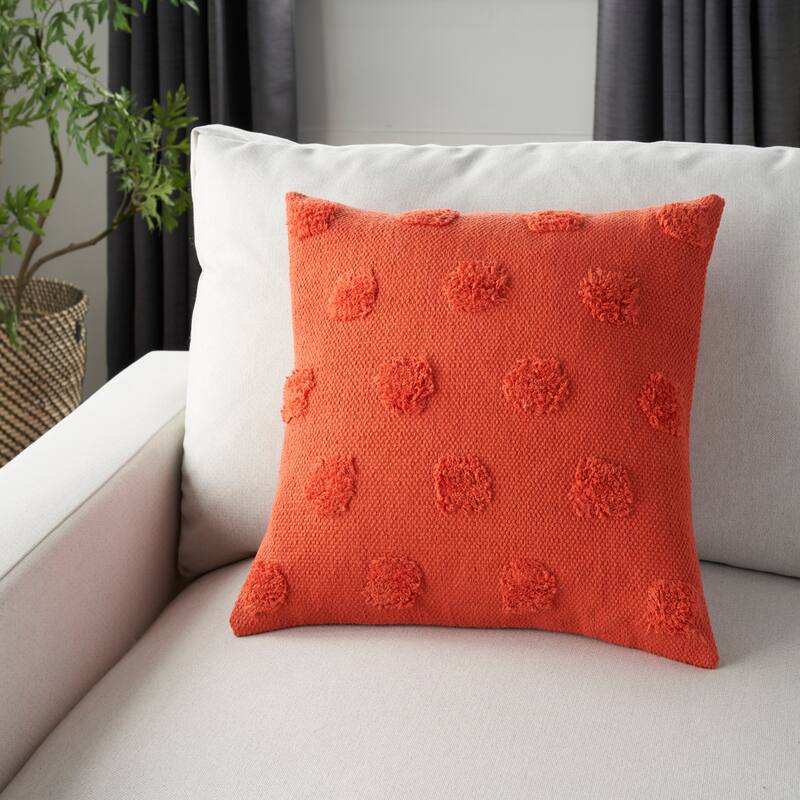  Mina Victory Life Styles Tufted Dots Solid Textured 18" x 18" Indoor Throw Pillow 