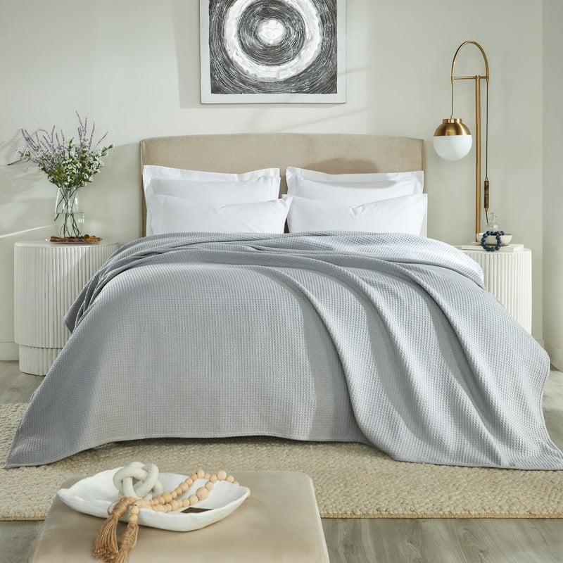 Better Trends 100% Cotton Soft Lightweight Breathable All-Season Throw Blanket for Any Bed, Couch, Sofa - Janiya Collection