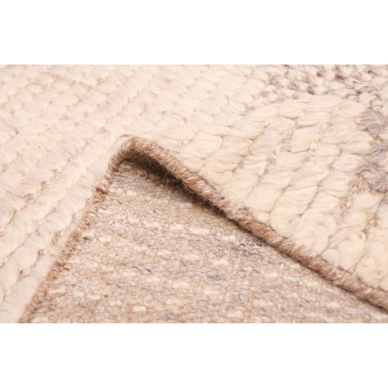 ECARPETGALLERY Hand-knotted Looma Cream, Taupe Wool Rug - 7'11 x 10'2