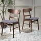 preview thumbnail 17 of 55, Idalia Mid-Century Modern Dining Chairs (Set of 2) by Christopher Knight Home - N/A Dark Grey/Walnut