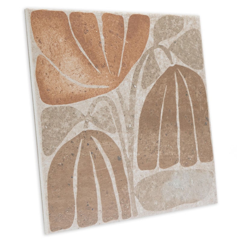 Merola Tile Adagio Decor Fiori 9-3/4" x 9-3/4" Porcelain Floor and Wall Tile