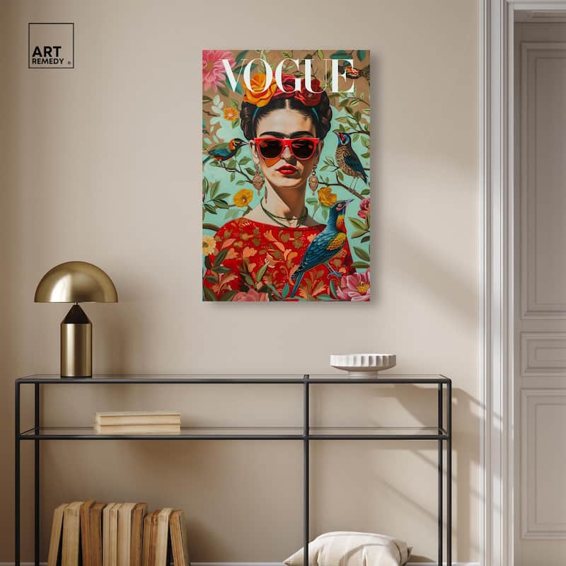 Birds and Icon Floral Canvas by Art Remedy, Gallery Wrapped