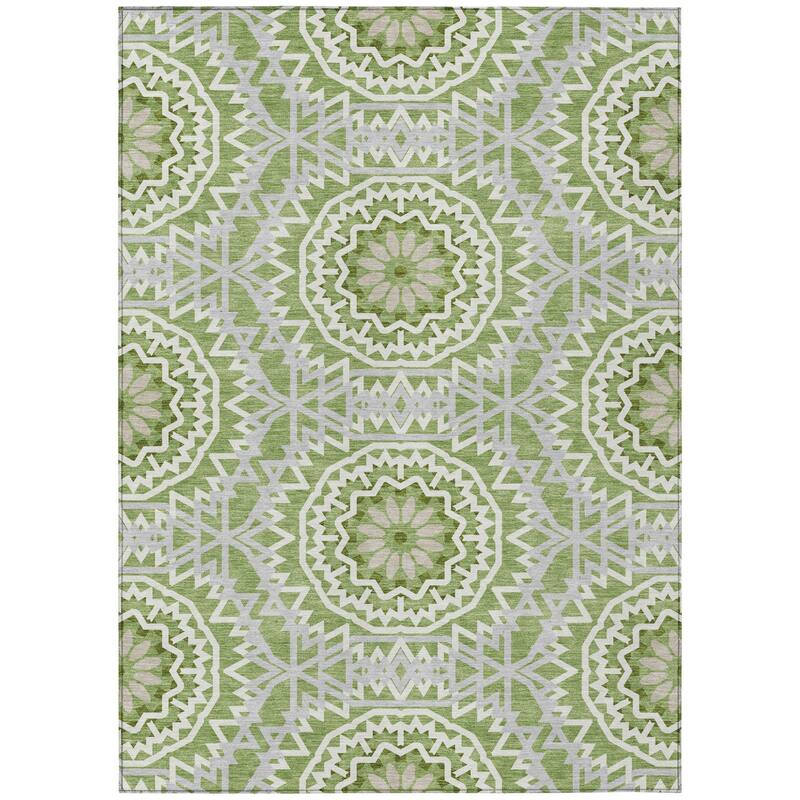 HomeRoots Floral Medallion Transitional Rectangle Outdoor Rug