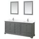 Option Dark Gray, Chrome Trim, White Quartz Top