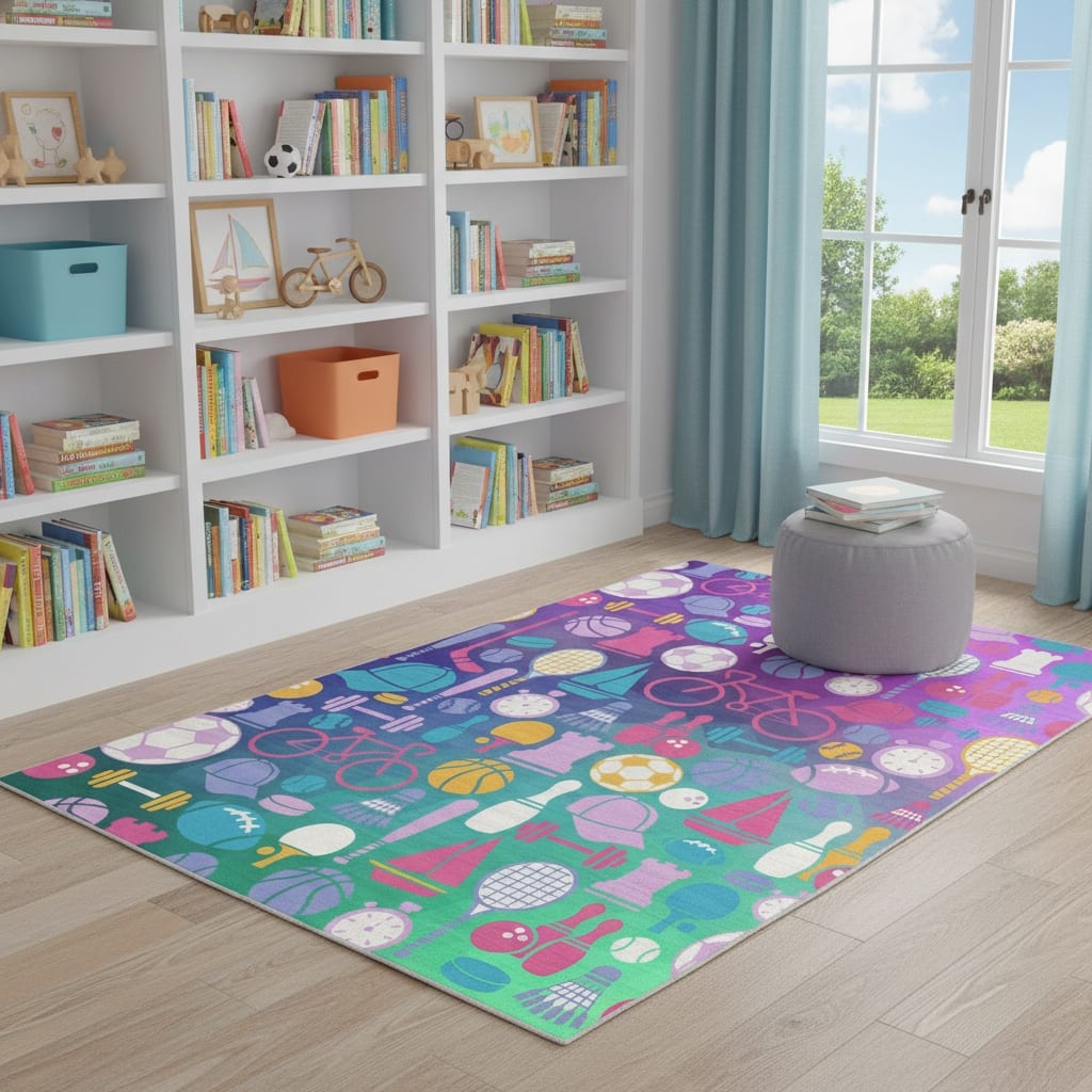 HomeRoots Juvenile/Youth Casual Rectangle Area Rug