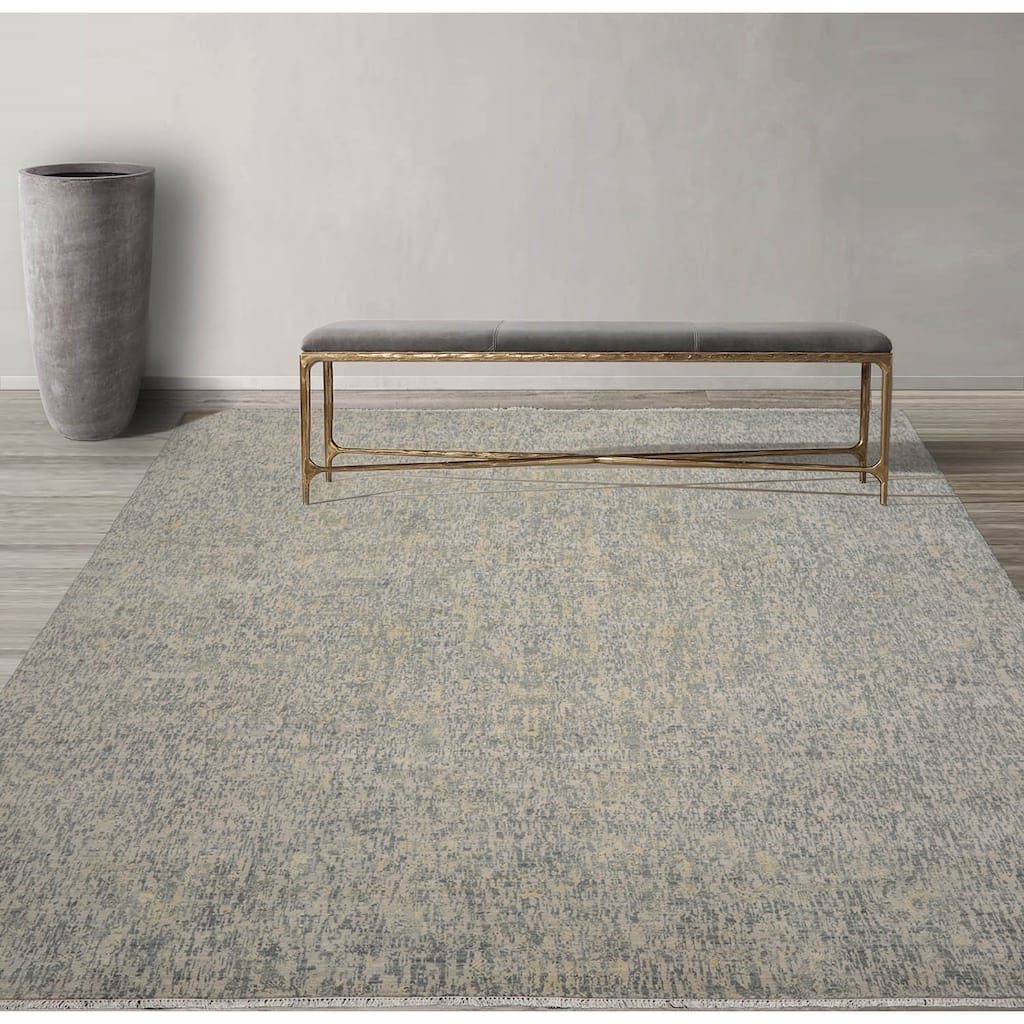 Hand Knotted Sherpa Gray Wool Modern & Contemporary Oriental Area Rug - 9' x 12'