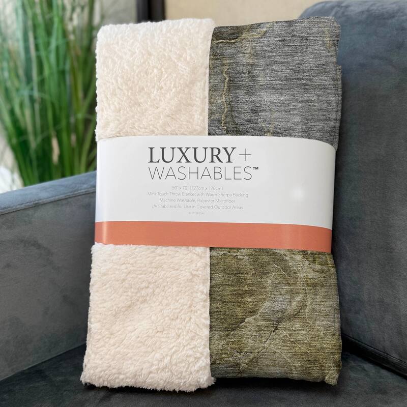 Premium Machine Washable Abstract Contemporary Sherpa Throw Blanket