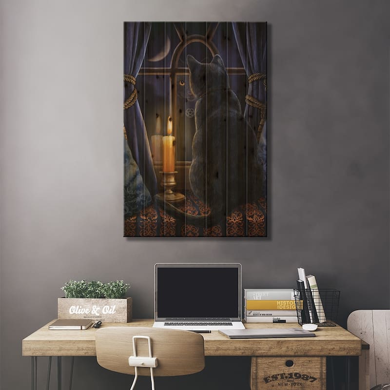 Midnight Vigil Print On Wood by Lisa Parker - Multi-Color