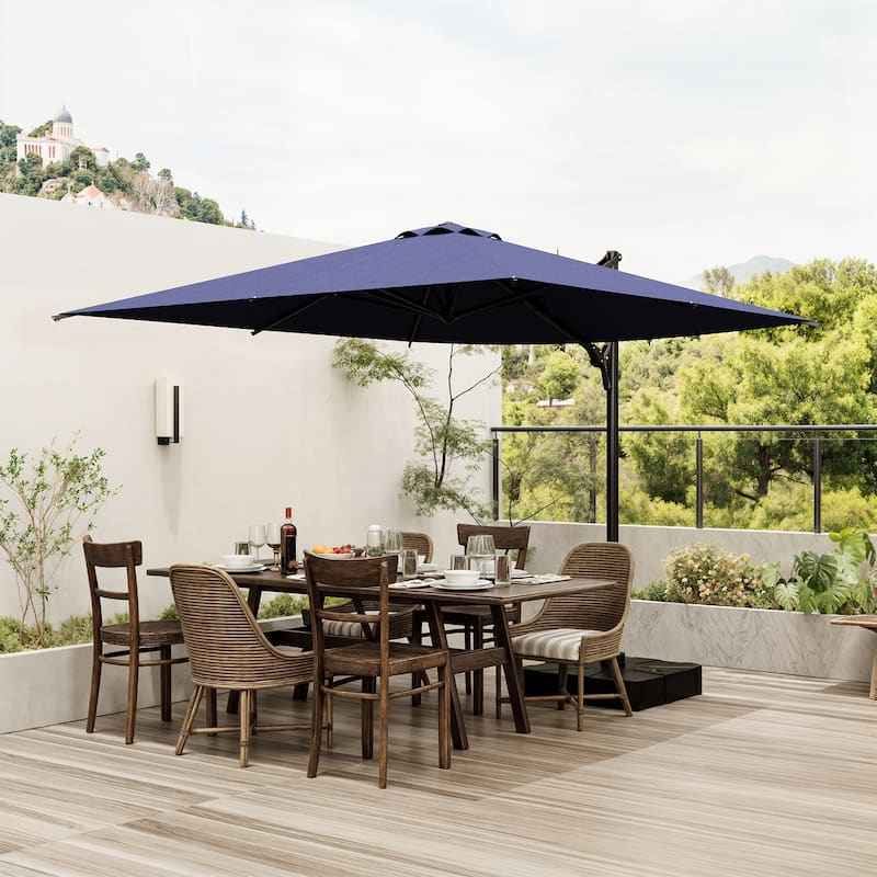 9.5 Ft Outdoor Cantilever Umbrella Quality Materials & User - friendly Features(Cross Stand Only)
