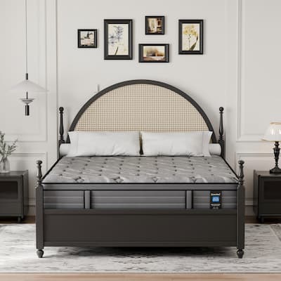 Modland 14 Inch Medium Hybrid Mattress, Euro Top - Fire-Safe CertiPUR-US Foams for Back Pain Relief, Twin/Full/Queen/King
