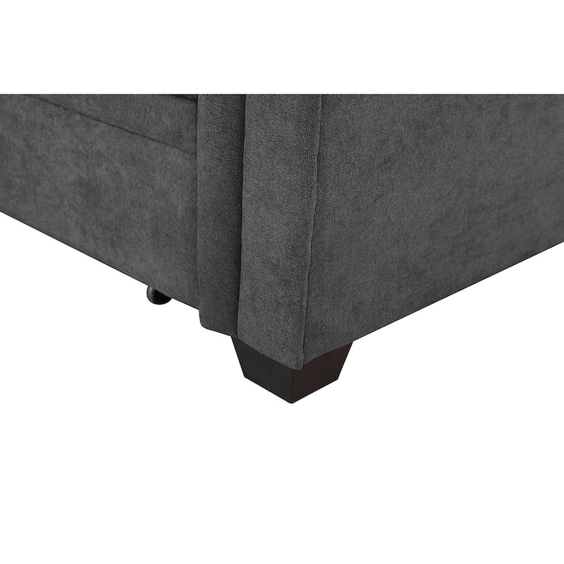 Reversible Sleeper Sectional Sofa with Storage Chaise, USB Charging Ports and Pocket