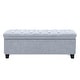 preview thumbnail 2 of 6, BELLEZE Tufted Upholstered Storage Ottoman Bench Footrest, Light Grey - Light Grey