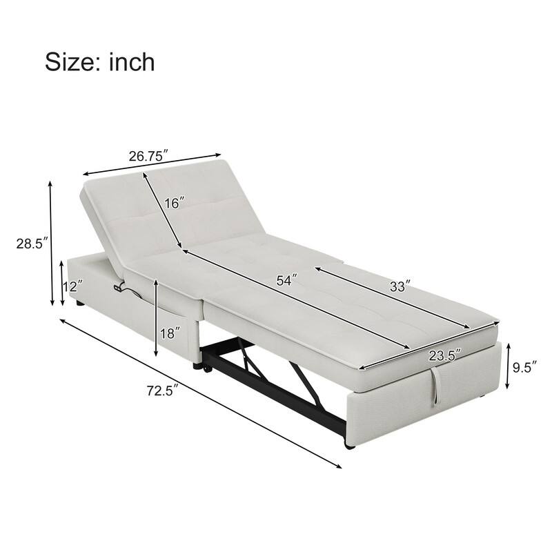 Upgraded Sleeper Chair Bed Sofa Bed,4 in 1 Multi-Function Folding Ottoman Bed