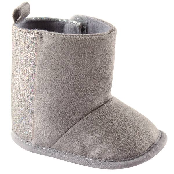 slide 1 of 1, Luvable Friends Baby Girl Crib Shoes, Grey 0-6 Months - Grey