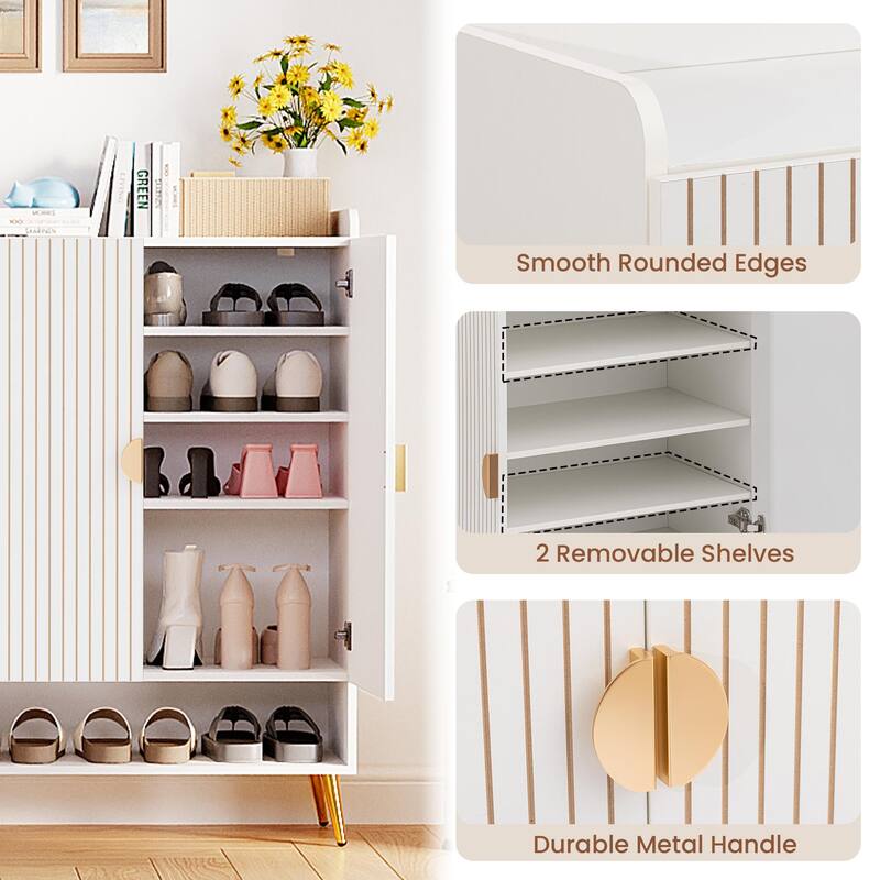 SUNBURY Modern 5-Tier Shoe Storage Cabinet,20 Pairs Shoe Rack with Adjustable Shelves for Entryway, Hallway