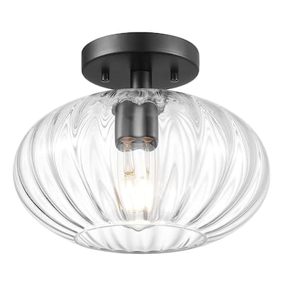 10.3" Dome Glass Flush Mount Modern Ceiling Light