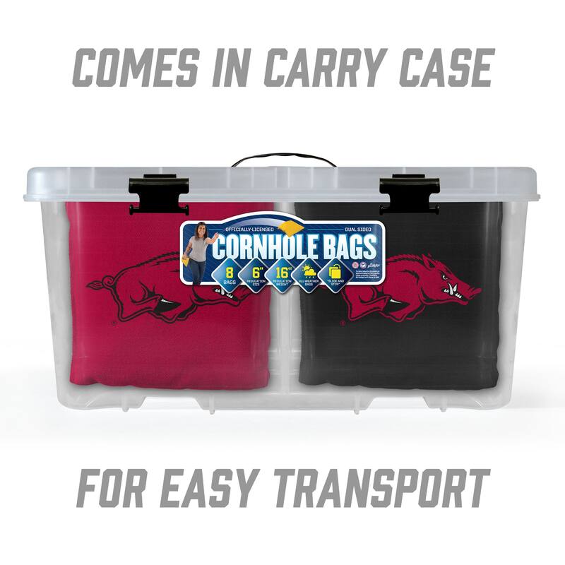 Arkansas Razorbacks NCAA Dual Sided Pro Stop & Slide Cornhole Bags