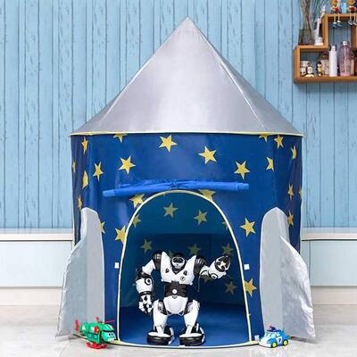 Rocket Ship Pop Up Kids Tent - Space-Themed Indoor Playhouse Tent