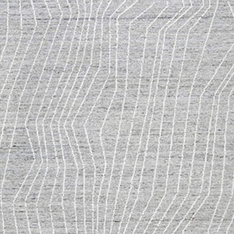Veer 5 x 7 Area Rug, Linear Abstract Pattern, Polyester, Wool, Gray, Ivory - 5 x 7