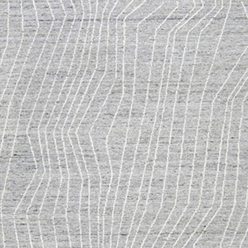 Veer 8 x 10 Area Rug, Linear Abstract Pattern, Polyester, Wool, Gray, Ivory - 8 x 10