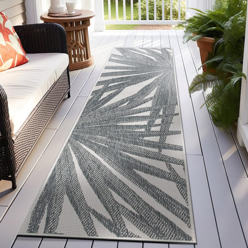 World Rug Gallery Tropical Nature Inspired Indoor/Outdoor Area Rug