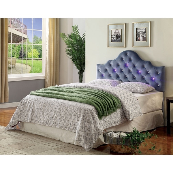 Furniture of America Lina Contemporary Fabric Tufted Crown Headboard. Opens flyout.