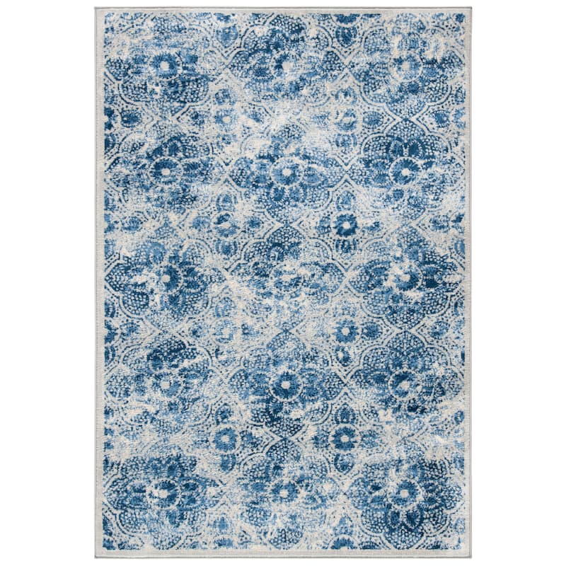 Martha Stewart by SAFAVIEH Faigel Traditional Rug - 2' x 4' - Cream/Blue