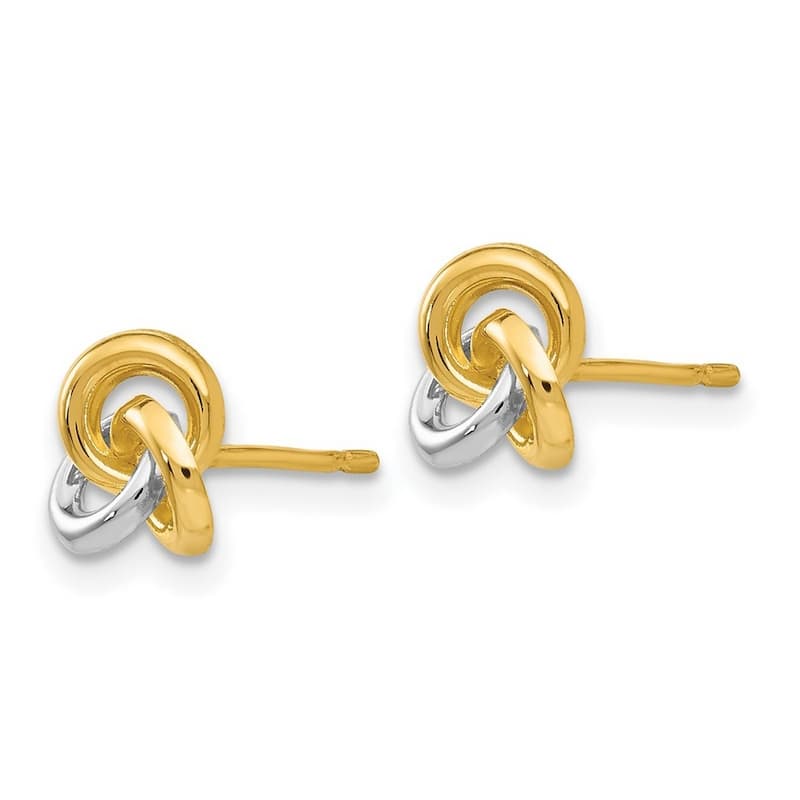 Curata 14k Yellow Gold Polished 7mm Love Knot Earrings