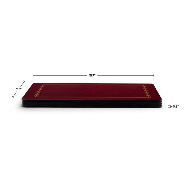 Pimpernel Classic Burgundy Placemats Set of 4 15.7 x 11.7 Inch Bed