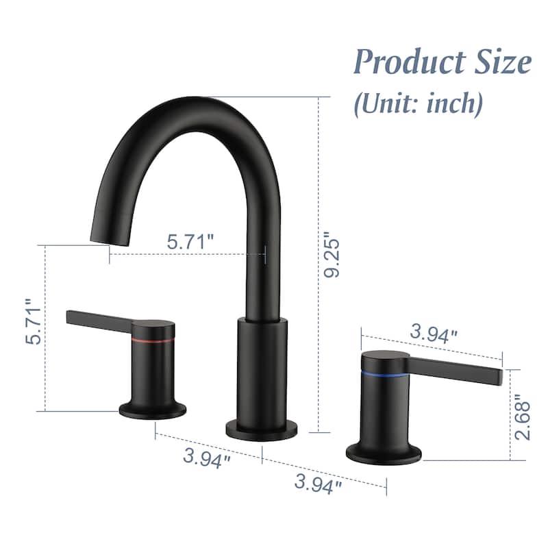 Topcraft 3 Colors 2-Handle Widespread Bathroom Sink Faucet