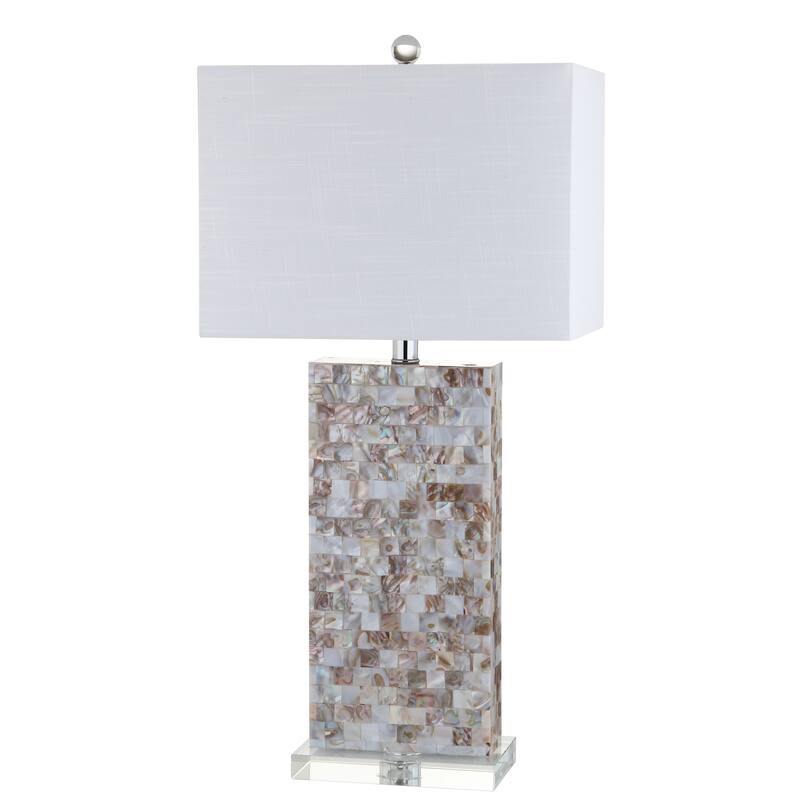 Pleiades 29" Seashell and Crystal LED Table Lamp, Natural/Clear by JONATHAN Y