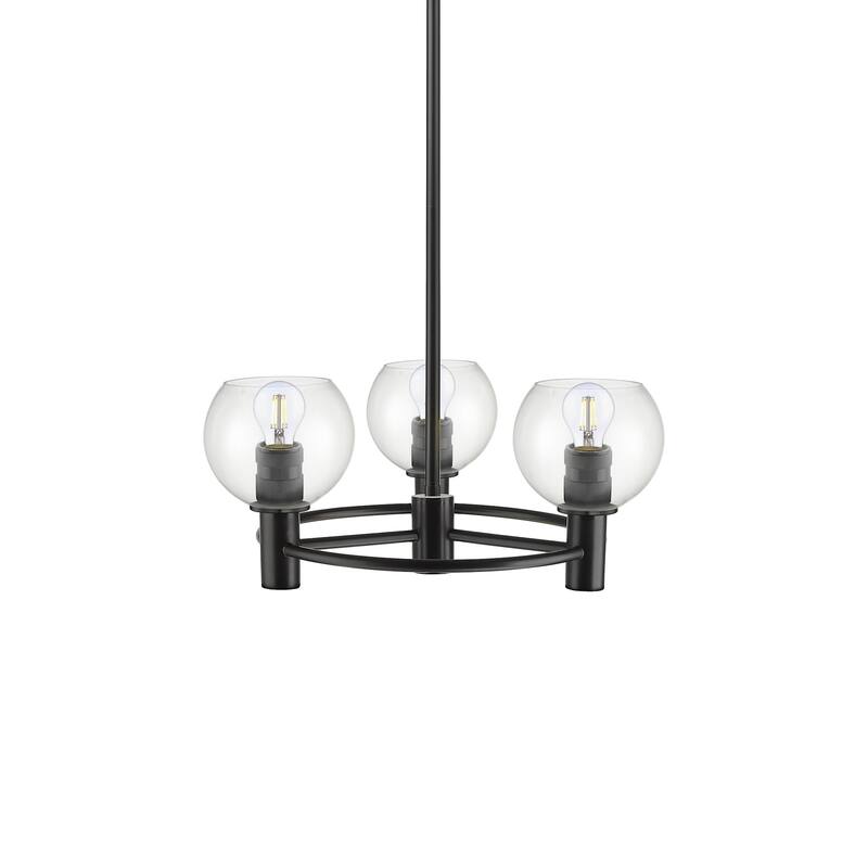 Innovations Lighting 434-3CR-9-20 Crown Point Pendant Crown Point 3 - Matte Black / Clear