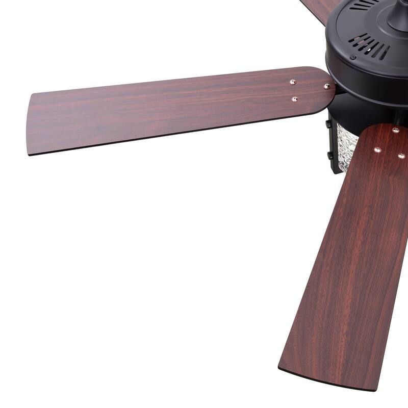 52" Reversible 5-Blade Caged Ceiling Fan with Light and Remote