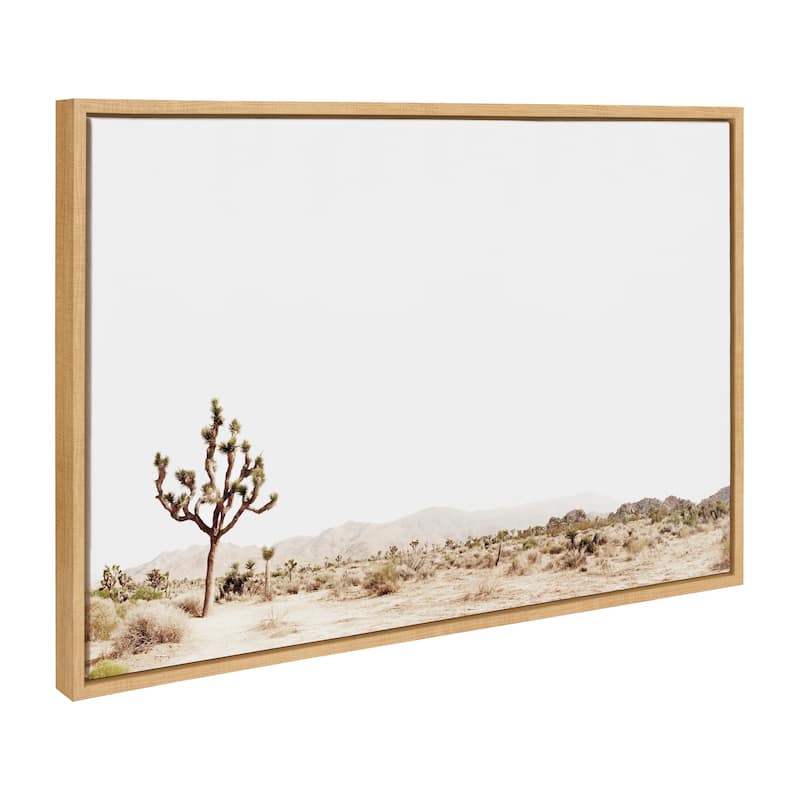 Kate and Laurel Sylvie Joshua Tree Framed Canvas by Amy Peterson - 23x33 - Plastic - Natural