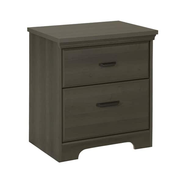 Shop Black Friday Deals On 2 Drawer Bedroom Nightstand In Gray Maple Wood Finish On Sale Overstock 29083753