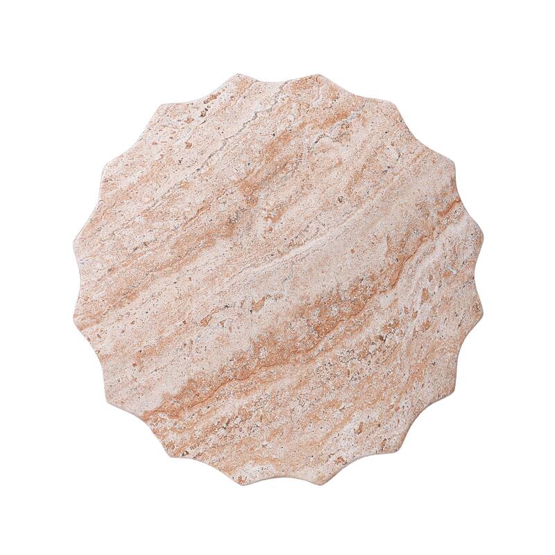 Christopher Knight Home - Modern Outdoor Lightweight Concrete Accent Side Table with Fluted Sculptural Hourglass Design