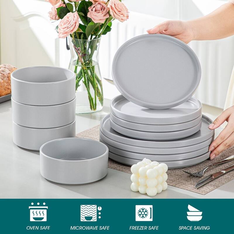 vancasso VENUS 12-Piece Matte Dinnerware Set, Service for 4