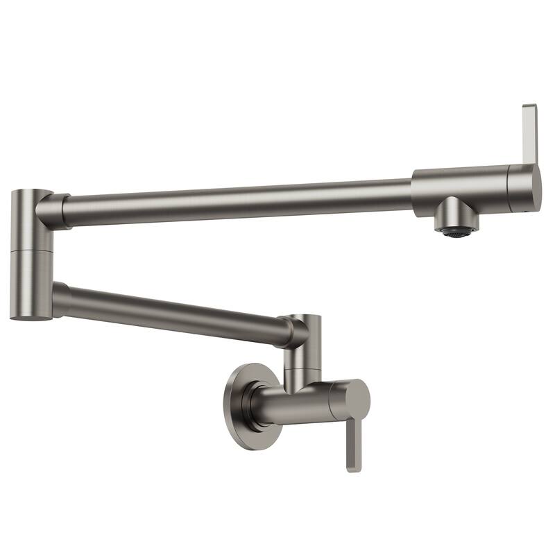 Wall Mounted Cold-Water Pot Filler,Folding Kitchen Faucet - Brushed Nickel