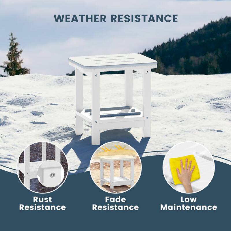 Brighton Outdoor Poly Two Shelf Side Table