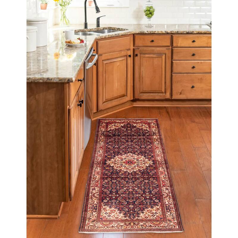 ECARPETGALLERY Hand-knotted Andelz Dark Navy Wool Rug - 3'7 x 9'8