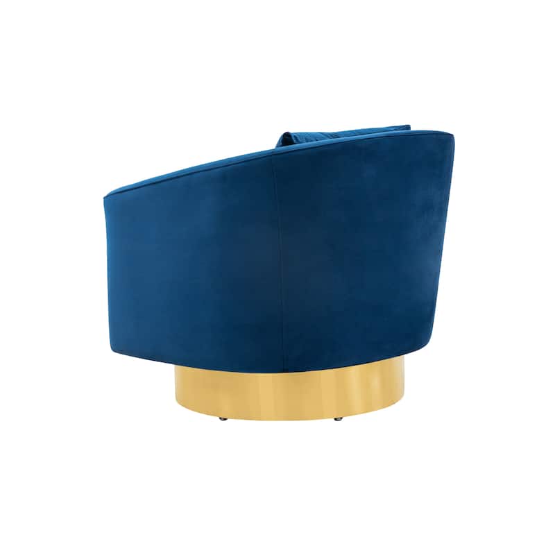 SAFAVIEH Couture Denecia Swivel Barrel Chair - 32.5" W x 32.1" L x 30.1" H - 33Wx32Dx30H