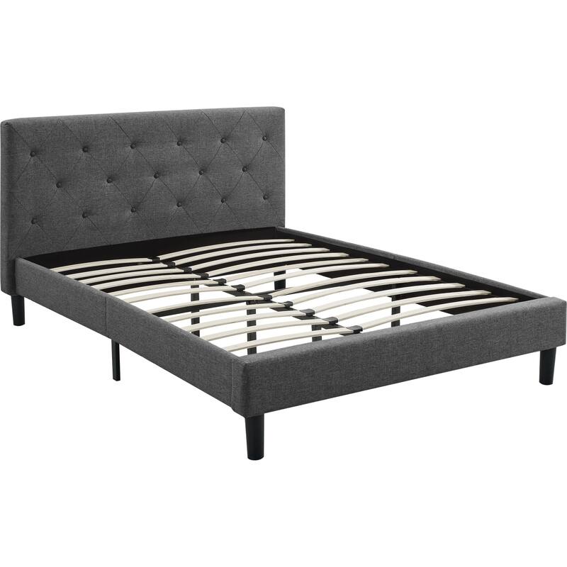 Monticello Gray Upholstered Platform Bed