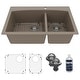 preview thumbnail 71 of 81, Karran Drop-In Quartz 33 in. 1-Hole 60/40 Double Bowl Kitchen Sink Kit