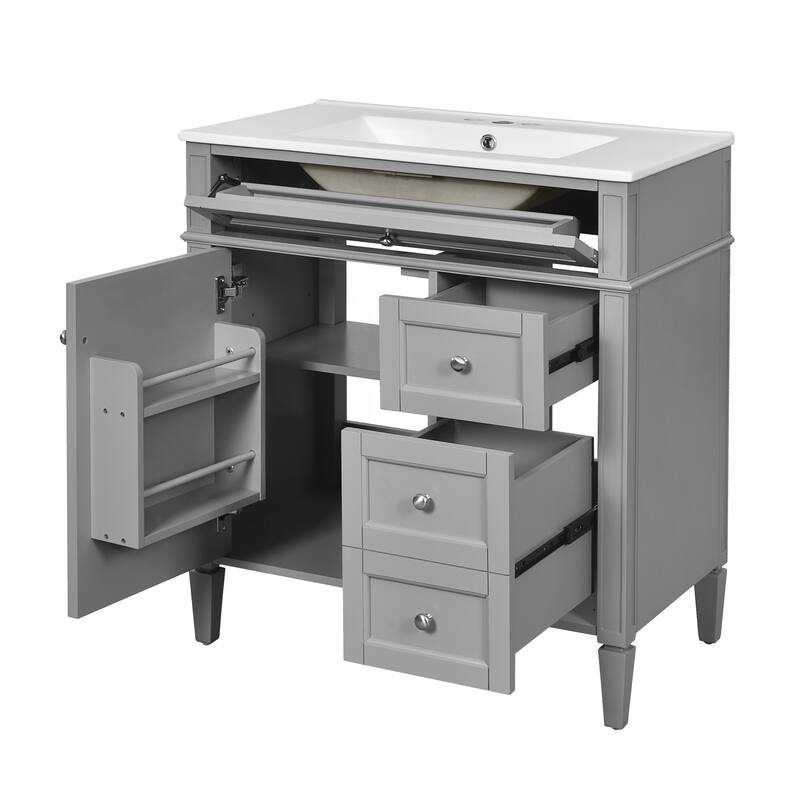 Modern Bathroom Vanity with Multiple Storage Options and Stylish Design